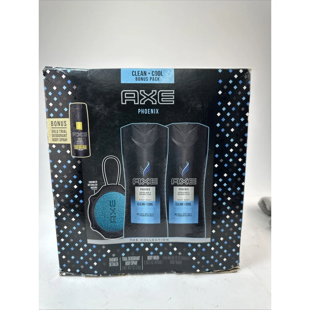 Vintage AXE Phoenix Clean + Cool Bonus Pack Body Wash Gift Set Old Stock